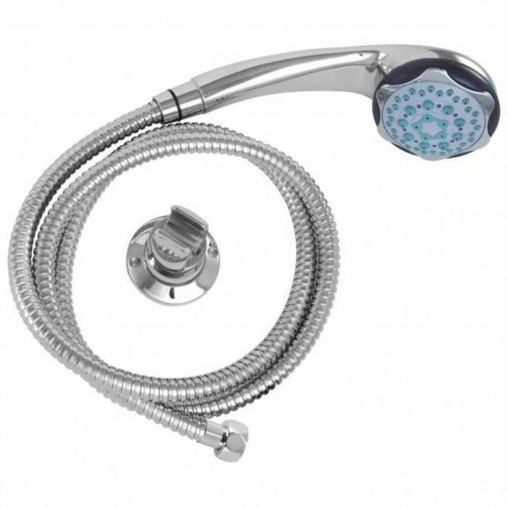 A shower head with a hose to direct the flow Rousseau Heko Stop'O Grey Stainless steel 150 cm 5 Posi