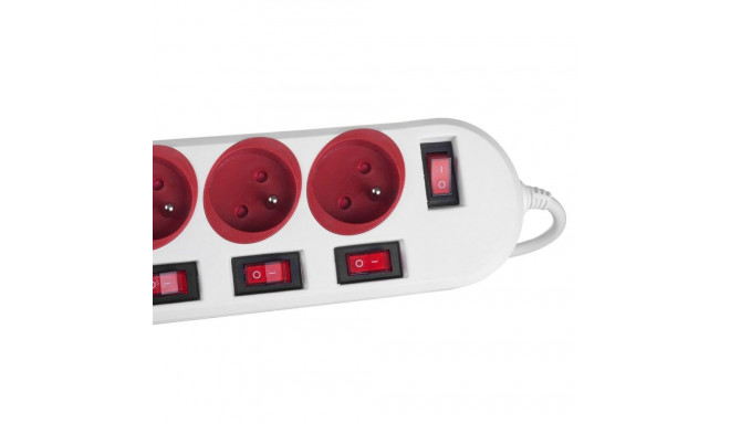 Power Socket - 5 sockets with Switch MacLean MCE204 R/W (1,5 m)