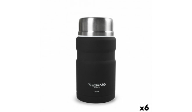 Thermos for Food ThermoSport Black Steel 750 ml (6 Units)