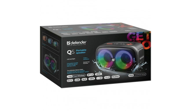 Kaasaskantavad Bluetooth Kõlarid Defender 65305 Must 20 W