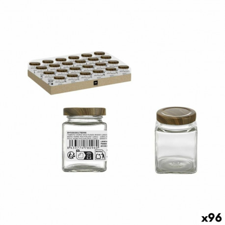 Glass Jar La Mediterránea WOOD 120 ml (96 Units)