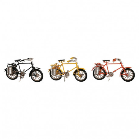 Decorative Figure DKD Home Decor Yellow Black Orange Bicycle Vintage 16,5 x 5,5 x 9 cm (3 Units)