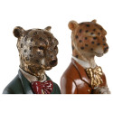 Dekoratiivkuju DKD Home Decor Sinine Pruun Kuldne Leopard 16 x 9,5 x 23 cm (2 Ühikut)