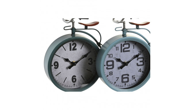 Table clock DKD Home Decor Blue Green Bicycle Vintage (2 Units)