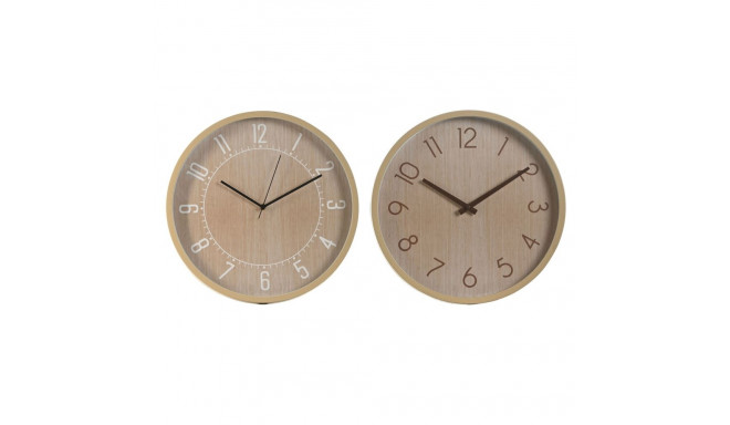 Wall Clock Home ESPRIT Natural PVC 40 x 4 x 40 cm (2 Units)