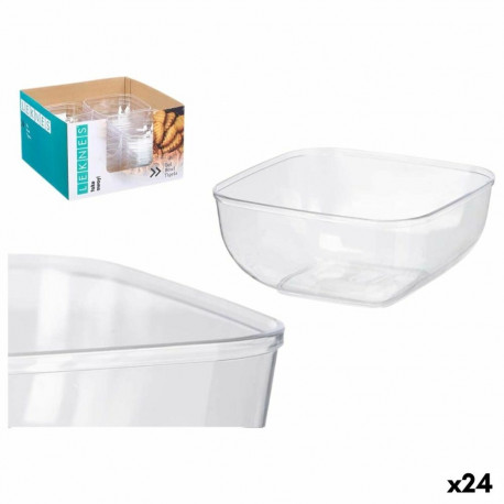 Kausside komplekt Leknes CK80688 CK80688 Läbipaistev Plastmass 800 ml 15,3 x 7 x 15,3 cm (24 Ühikut)