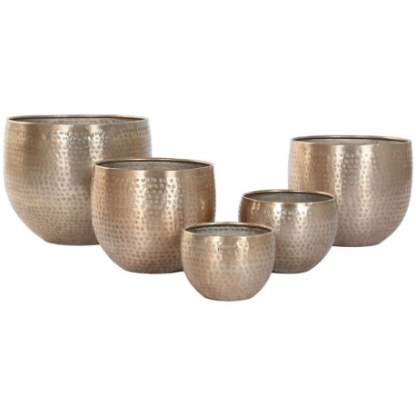 Lillepott Home ESPRIT Kuldne Alumiinium 35 x 35 x 29,5 cm (5 Ühikut)