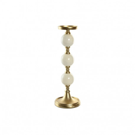 Candle Holder Home ESPRIT White Golden Aluminium Modern 15 x 15 x 43.5 cm