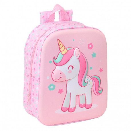 Laste seljakott Safta Roosa 22 x 27 x 10 cm 3D