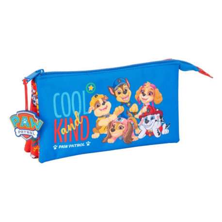 Kolme tõmblukuga pliiatsikarp The Paw Patrol Cool Sinine Punane 22 x 12 x 3 cm