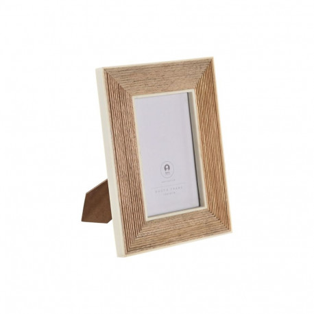 Photo frame Home ESPRIT White Natural Resin Mango wood Urban