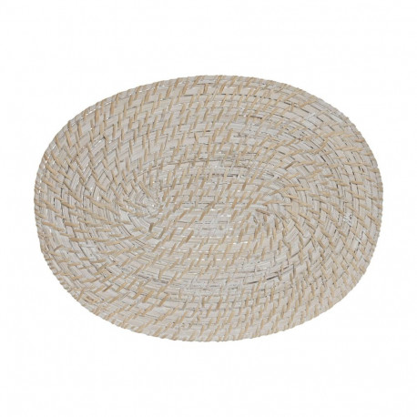 Place mat Home ESPRIT White Natural Bamboo Rattan 40 x 30 x 1 cm