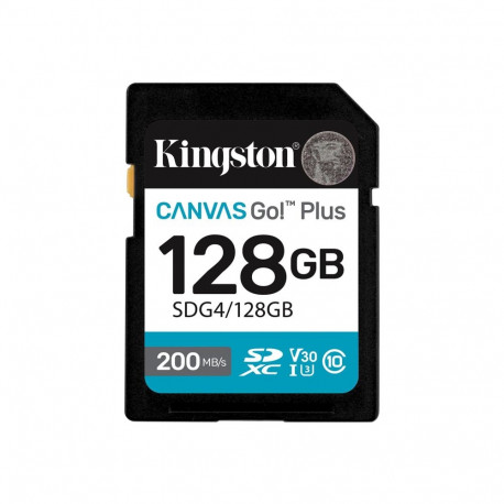 Kingston memory card SDXC 128GB Canvas Go Plus Gen4 200MB/s C10 UHS-I U3 V30