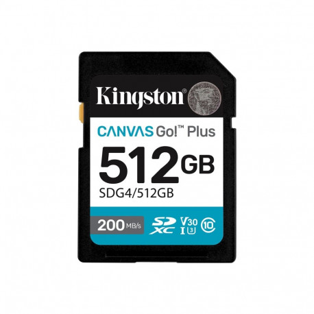 KINGSTON 512GB SDXC Canvas Go Plus Gen4 200MB/s C10 UHS-I U3 V30