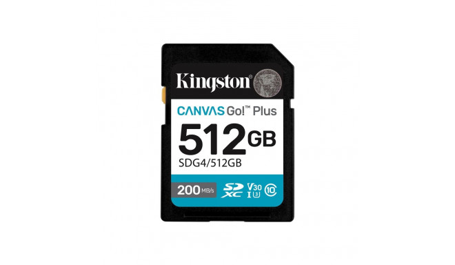KINGSTON 512GB SDXC Canvas Go Plus Gen4 200MB/s C10 UHS-I U3 V30