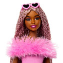 Barbie Deluxe Style nukk #4 pehme roosa kombinesoon, roosa ja pruuni patsidega juuksed