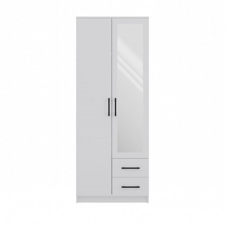 Topeshop ROMANA 80 BIEL L valge magamistoa riidekapp 5 riiulit 2 ust