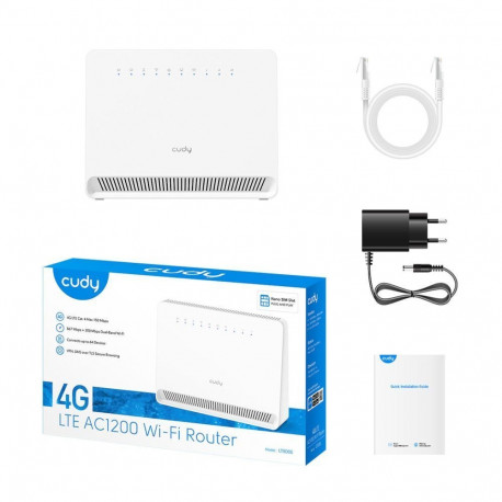 Cudy LT500ELinkCell AC1200 4G LTE Cat4 Router Dual Band WiFi Nano SIM VPN Mesh Support White