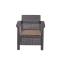 FURNIT SET OUT BROW/MOC ARMCHAIR/TABLE