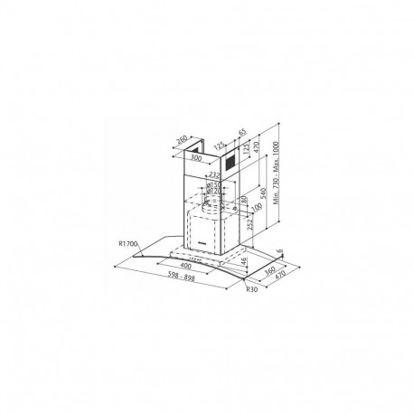 FABER S.p.A. Ray SRM LED X/V NS A60 Wall-mounted Stainless steel 420 m³/h