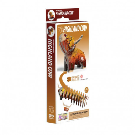 EUGY 3D Cardboard Model Kit - Highland Cow