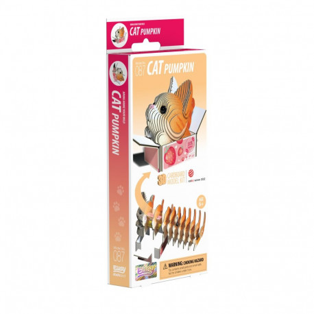 EUGY 3D Cardboard Model Kit - Cat Pumpkin