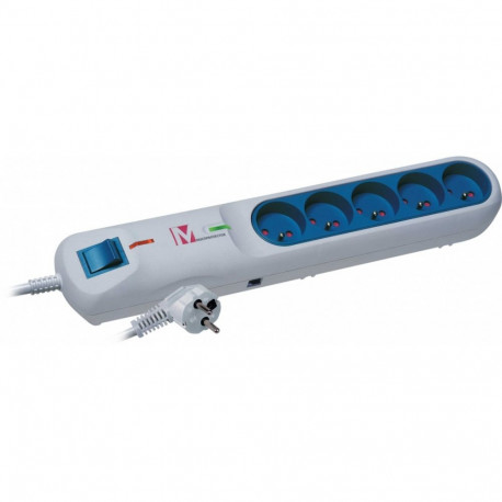 Listwa przeciwprzepięciowa LFT-2001A, 3L EMI/RFI, 2.5m, szara