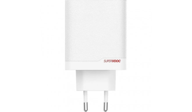OnePlus 120W kahe pordiga SuperVooc adapter + kaabel (Type-C + Type-A) – valge