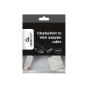Gembird adapter displayport 1.1-VGA kaablil valge