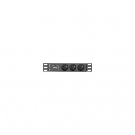 Lanberg Power Distribution Unit (PDU) 10" 1U 16A 2m 3x French Outlets | PDU-03E-0200-BK