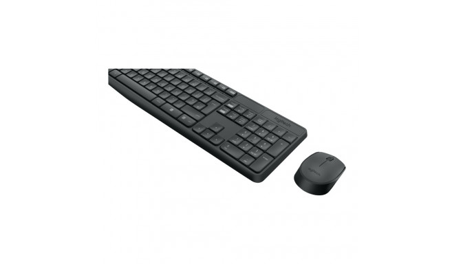 Logitech juhtmevaba klaviatuuri ja hiire komplekt MK235 US koos patareidega, must