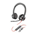 Poly Blackwire 8225 stereo Microsoft Teams sertifitseeritud USB-C peakomplekt + USB-C/A adapter