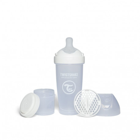 Twistshake Pro Double Anti-Colic Feeding Bottle 330ml White 79043