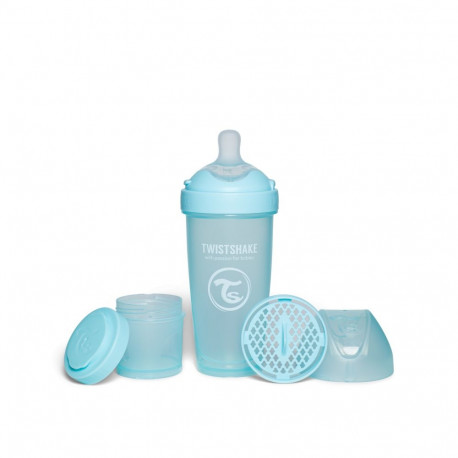 Twistshake Pro Double Anti-Colic Feeding Bottle 330ml Pastel Blue 79041