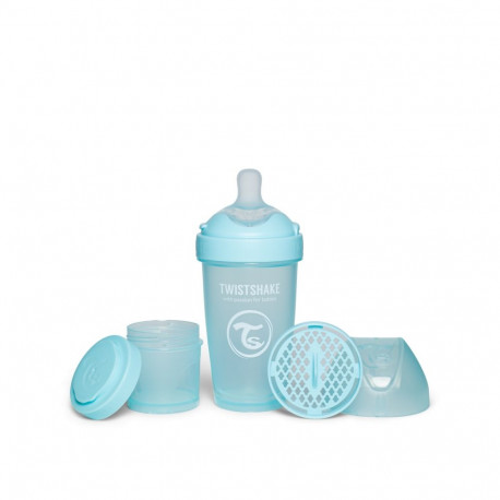 Twistshake Pro Double Anti-Colic Feeding Bottle 260ml Pastel Blue 79025