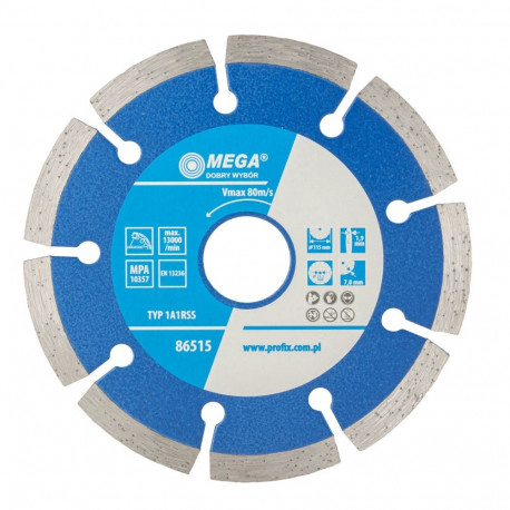 Segmenteeritud teemantketas ehitusmaterjalidele 115*1.9*6.8*22.2