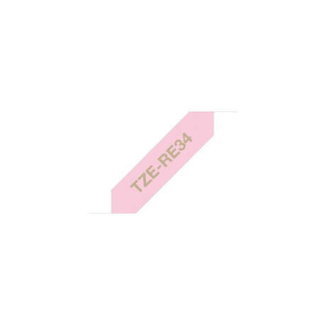 Brother TZE-RE34 label-making tape Gold on Pink