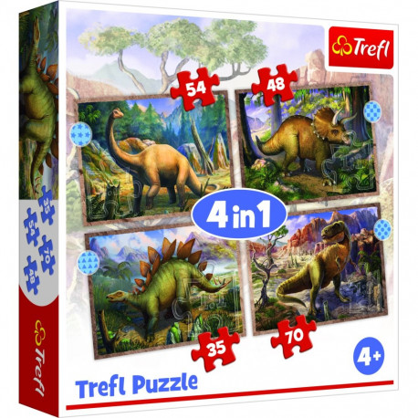TREFL Puzzle 4 in 1 set Dinosaurs