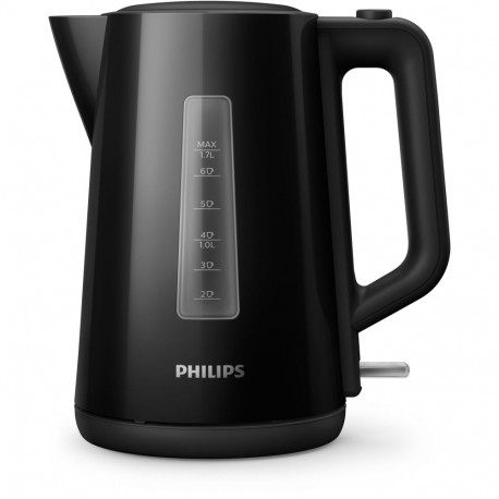Philips Kettle HD9318/20 2200W 1.7l Orbit plastic kettle, spring lid, pilot light, black