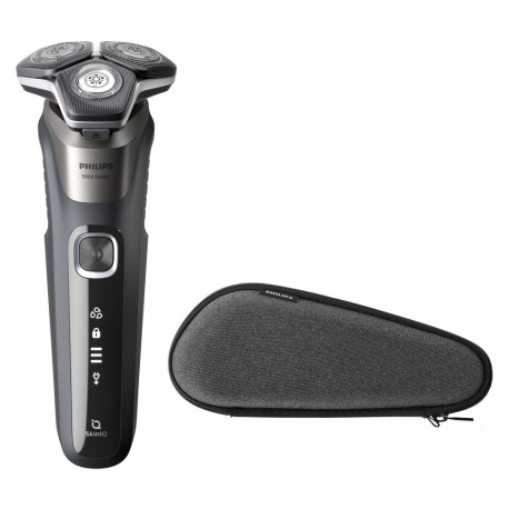 Philips Series 5000 wet and dry electric shaver S5887/30, SkinIQ, SteelPrecision blades, 360-D flexi