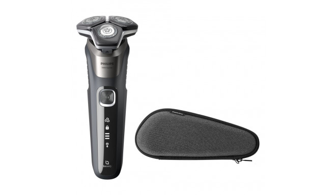 Philips Series 5000 wet and dry electric shaver S5887/30, SkinIQ, SteelPrecision blades, 360-D flexi