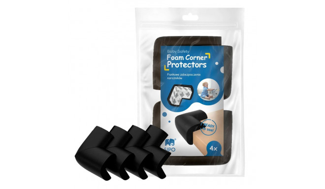 SIPO set of soft corner protection edge and corner guards 4 pcs black SBS-T11-F2E