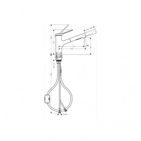 MIXSINK HG ZESIS M33 KM 150 2JET CHROME