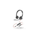 Poly Blackwire 3325 Stereo USB-C Headset +3.5mm Plug +USB-C/A Adapter