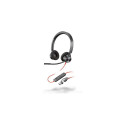 Poly Blackwire 3320 Stereo Microsoft Teams Certified USB-C Headset +USB-C/A Adapter