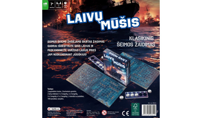 TACTIC Board game Battleship (In Lithuanian lang.)