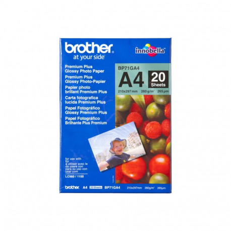 BROTHER BP71GA4 photo paper A4 20BL 260g/qm for MFC-6490CW DCP-375CW 6890CDW