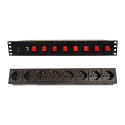 Rack-riba 19 1.5U, 8x UNEL pistik taga, 8x lüliti ees