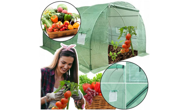 aiatunnel kasvuhoone 4,5x2x2m kile 9m² UV-4 premium