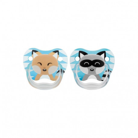 Dr Brown Prevent Soothers Animal Faces 2 Pack – Blue